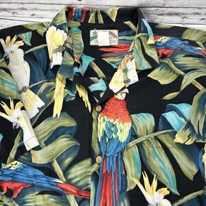 Vintage Paradise Found Men's 2XL Hawaiian Shirt Parrots Magnum PI Cotton